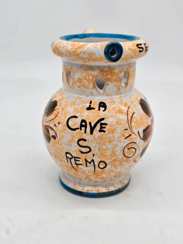 Ceramiczny dzbanek Dekoracyjny włoski ręcznie malowany folk 15 cm