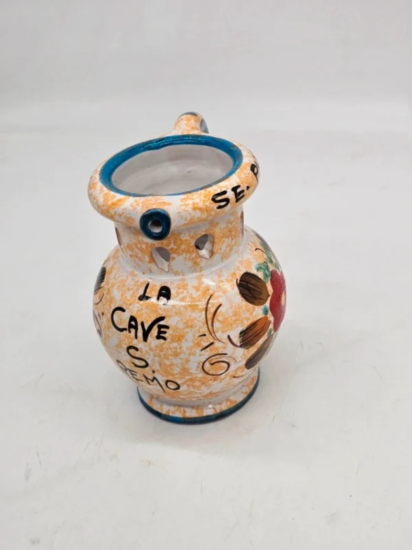Ceramiczny dzbanek Dekoracyjny włoski ręcznie malowany folk 15 cm