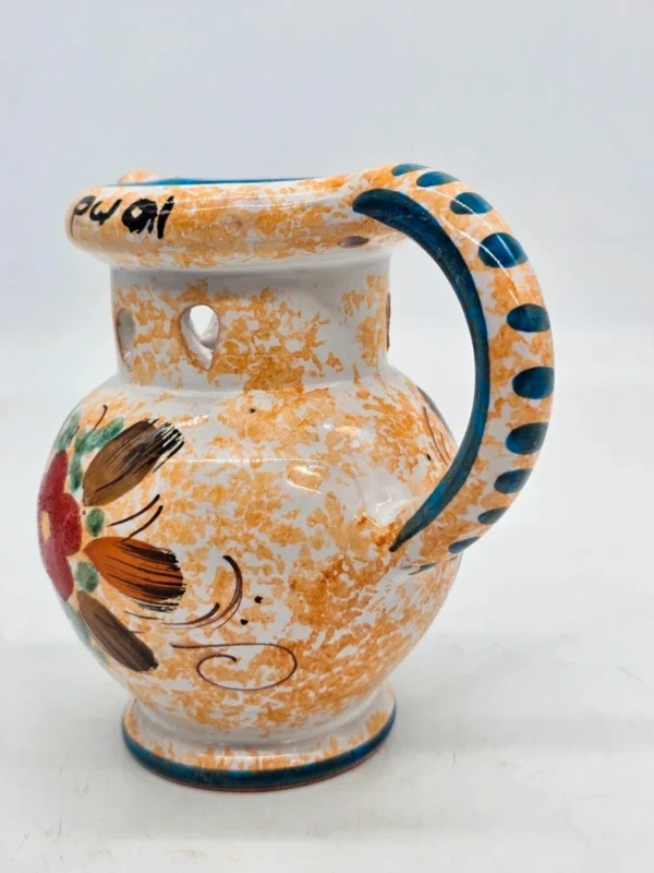 Ceramiczny dzbanek Dekoracyjny włoski ręcznie malowany folk 15 cm
