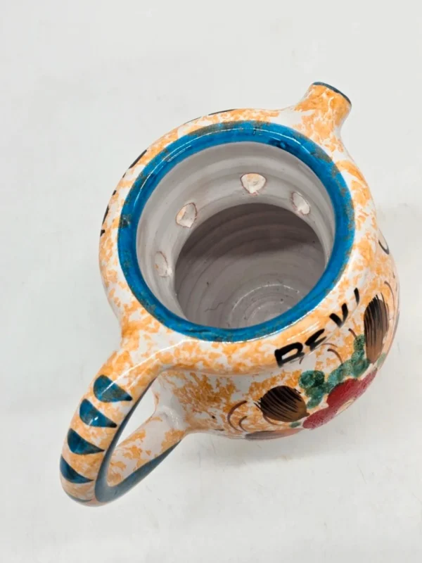 Ceramiczny dzbanek Dekoracyjny włoski ręcznie malowany folk 15 cm
