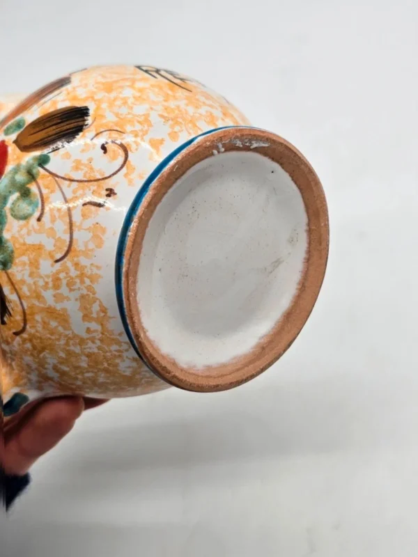Ceramiczny dzbanek Dekoracyjny włoski ręcznie malowany folk 15 cm