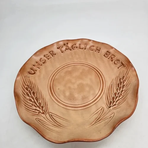 Ceramiczny talerz Dekoracyjny „Unser täglich Brot” motyw kłosów