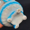 Dzbanek ceramiczny Z kwiatowym reliefem pastelowy błękit i róż, lata 60–70.