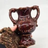 Wazon ceramika Włoska brąz szkliwiony 18 cm