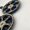 Zestaw 2 ceramicznych naczyń do ślimaków escargot 6 otworów granatowe folk