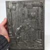 Metalowa plakieta ścienna relief romantyczna scenka vintage 21x29