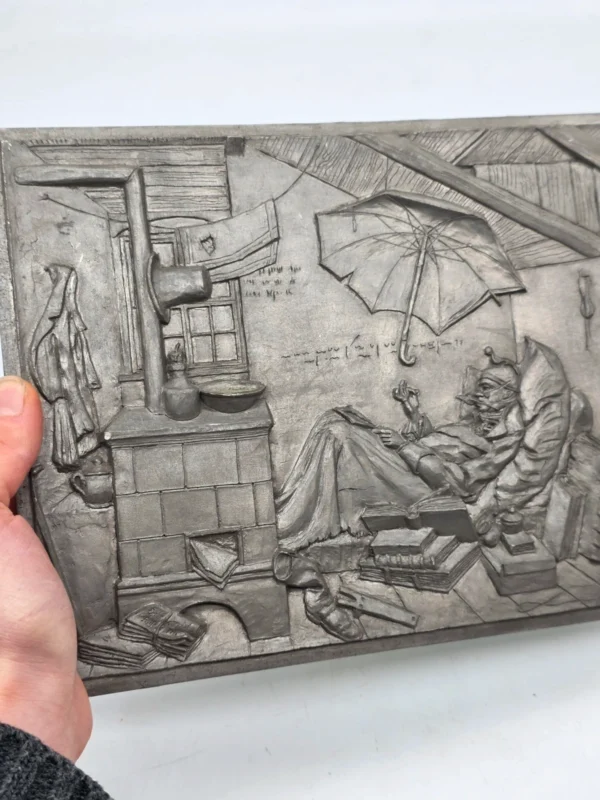 Metalowa plakieta ścienna Der arme Poet relief 22x29 cm