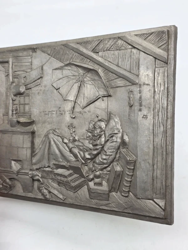 Metalowa plakieta ścienna Der arme Poet relief 22x29 cm