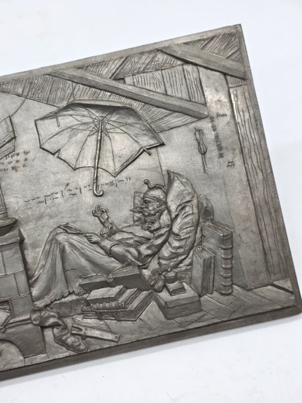 Metalowa plakieta ścienna Der arme Poet relief 22x29 cm