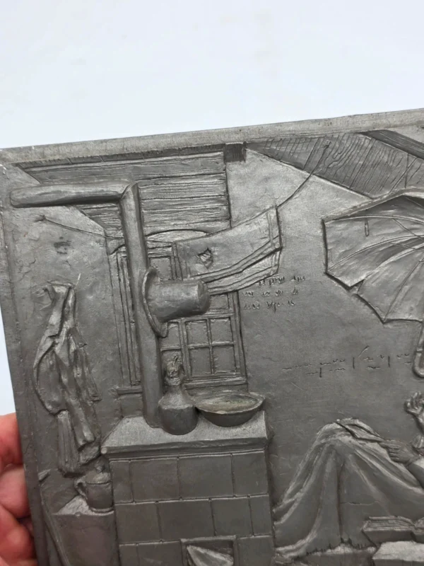 Metalowa plakieta ścienna Der arme Poet relief 22x29 cm