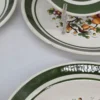 Artos Exklusiv Made in Italy komplet ceramiki stołowej 17 elementów zielony rant kwiatowy dekor