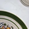 Artos Exklusiv Made in Italy komplet ceramiki stołowej 17 elementów zielony rant kwiatowy dekor