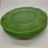 Zestaw 6 zielonych talerzy dekoracyjnych szkło artystyczne 34 cm