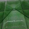 Zestaw 8 zielonych szklanych talerzy i mis kwadratowych 25x25