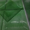 Zestaw 8 zielonych szklanych talerzy i mis kwadratowych 25x25