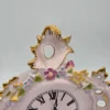 Zegar kominkowy H&C Czechosłowacja różowa porcelana ręcznie zdobiona 35 cm