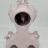Zegar kominkowy H&C Czechosłowacja różowa porcelana ręcznie zdobiona 35 cm
