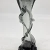 Wazon szkło artystyczne dymione czarne aplikacje 31 cm