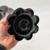 Wazon szkło artystyczne dymione czarne aplikacje 31 cm