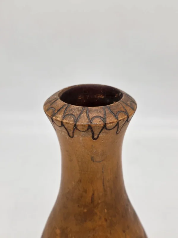Rustykalny wazon drewniany z korą 24 cm ręcznie wykonany