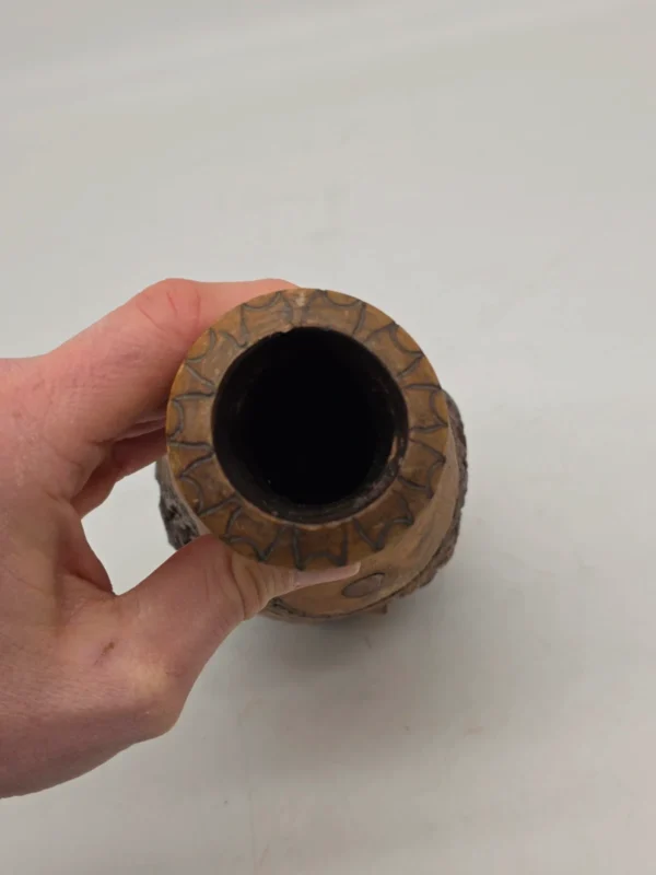 Rustykalny wazon drewniany z korą 24 cm ręcznie wykonany