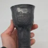 Puchar cynowy Münster 95% Zinn reliefy architektury 14 cm