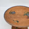 Drewniana patera na nodze ręcznie malowana 25 cm folk vintage
