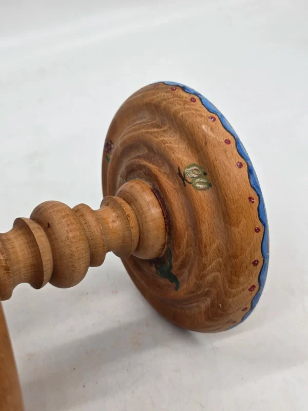 Drewniana patera na nodze ręcznie malowana 25 cm folk vintage