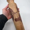Drewniany wazon 29 cm motyw wiśni ręcznie rzeźbiony vintage
