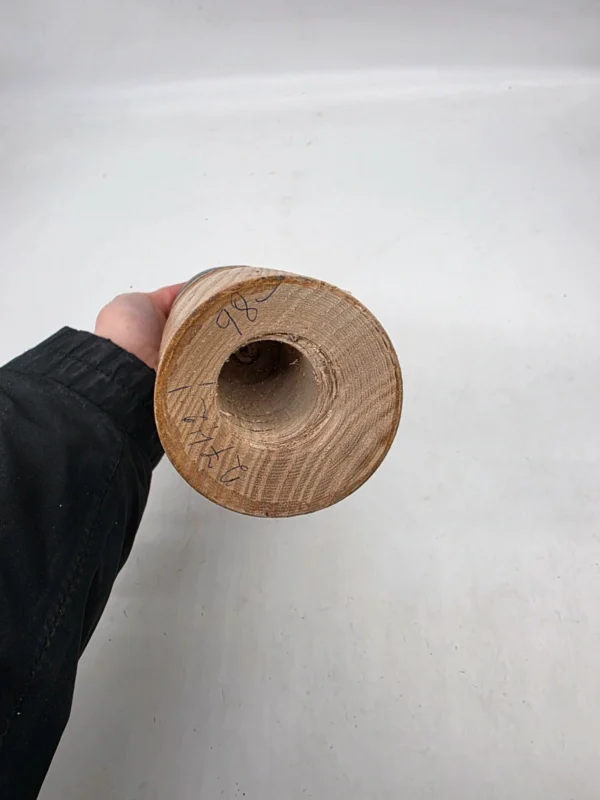 Drewniany wazon 29 cm motyw wiśni ręcznie rzeźbiony vintage