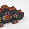 Drewniany serwetnik folk ręcznie malowany 15x8 cm vintage