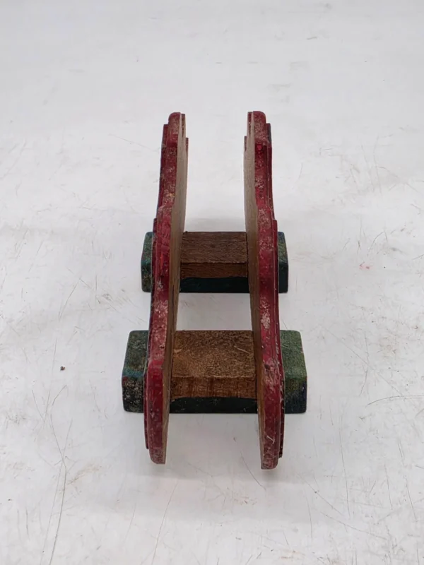 Drewniany serwetnik folk ręcznie malowany 15x8 cm vintage