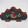 Drewniany serwetnik folk ręcznie malowany 15x8 cm vintage