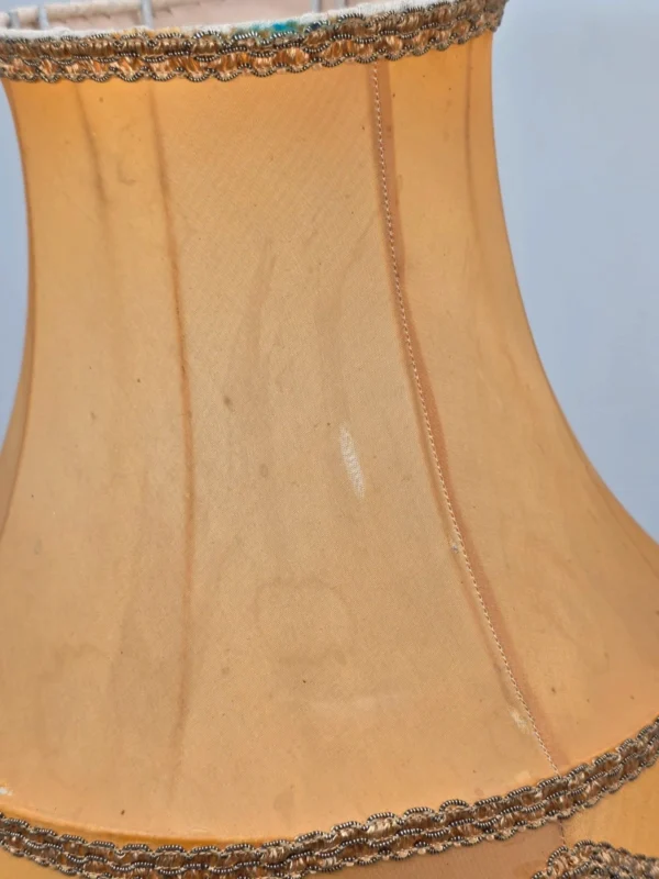 Lampa stołowa vintage z frędzlami 55 cm klosz do renowacji