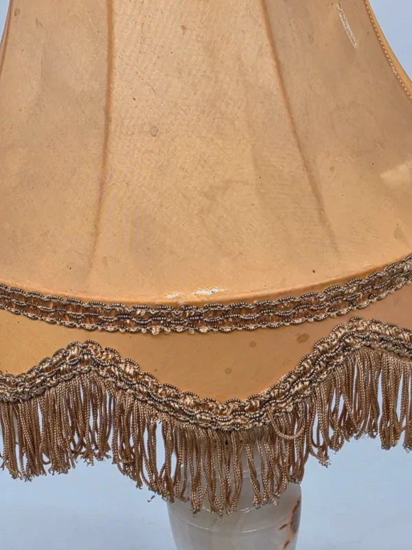 Lampa stołowa vintage z frędzlami 55 cm klosz do renowacji