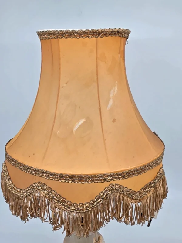 Lampa stołowa vintage z frędzlami 55 cm klosz do renowacji
