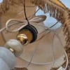 Lampa stołowa vintage z frędzlami 55 cm klosz do renowacji