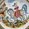 Talerz dekoracyjny do wieszania 29 cm Ręcznie malowana scena rycerska