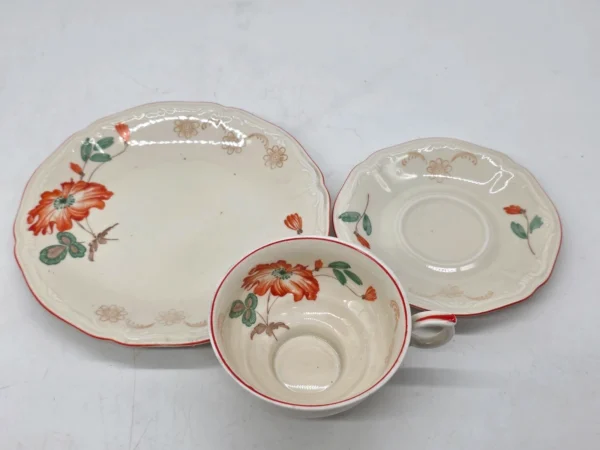Filiżanka trio Karlsbad vintage kwiatowy komplet śniadaniowy