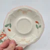 Filiżanka trio Karlsbad vintage kwiatowy komplet śniadaniowy