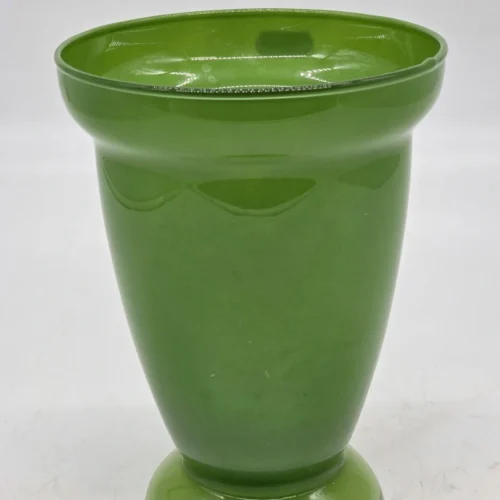 Wazon ze szkła dmuchanego zielony 20 cm vintage