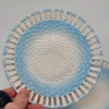 Para ażurowych talerzyków Arzberg 18 cm błękit biel vintage