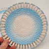 Para ażurowych talerzyków Arzberg 18 cm błękit biel vintage