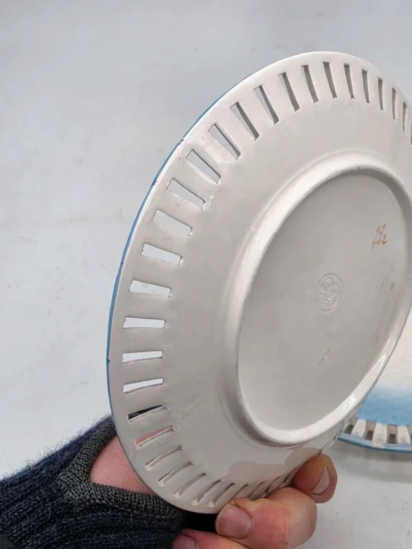 Para ażurowych talerzyków Arzberg 18 cm błękit biel vintage