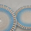 Para ażurowych talerzyków Arzberg 18 cm błękit biel vintage