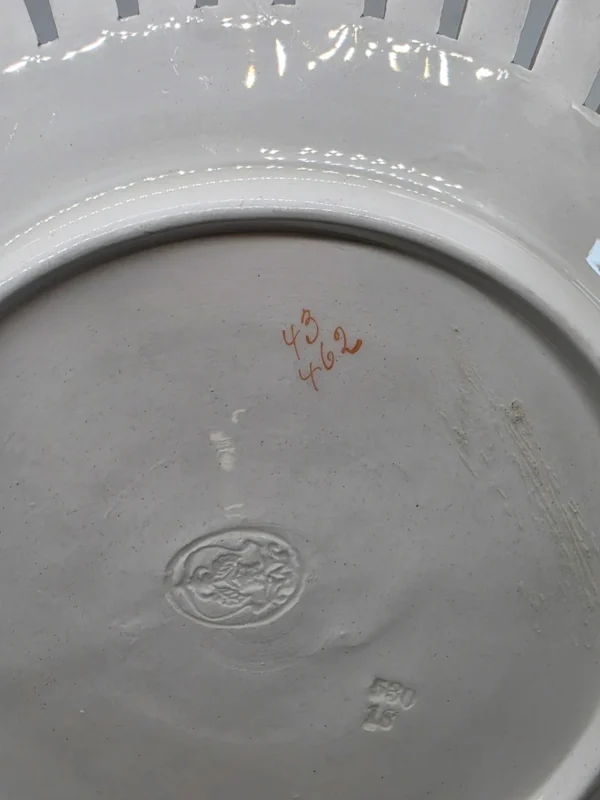 Para ażurowych talerzyków Arzberg 18 cm błękit biel vintage