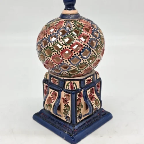 Ażurowy lampion ceramiczny kula 24 cm orientalna dekoracja ręcznie malowana