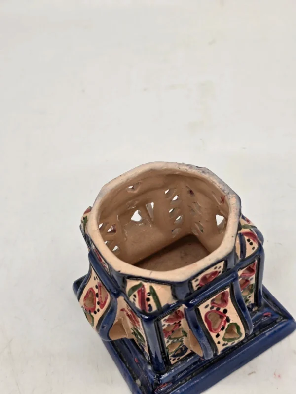 Ażurowy lampion ceramiczny kula 24 cm orientalna dekoracja ręcznie malowana