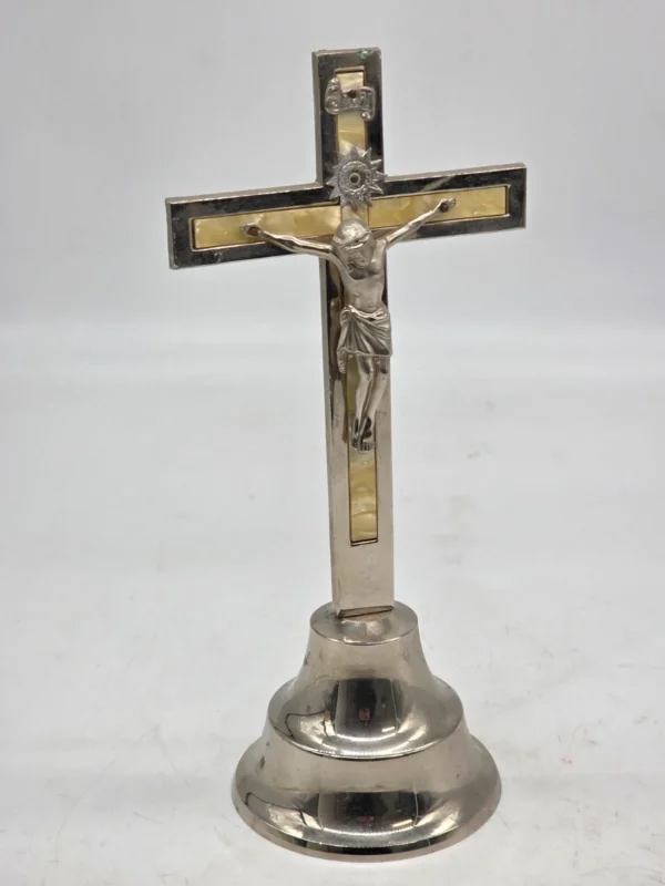 Krzyż stojący crucyfiks masa perłowa Niemcy 29 cm Arma Christi