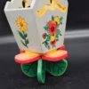 Drewniana ręcznie malowana osłonka na doniczkę folk art